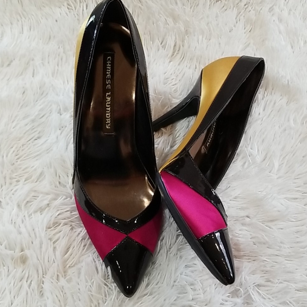Chinese Laundry colorblock heels, size 7 1/2